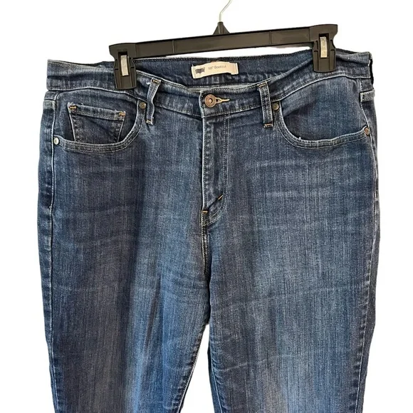 Levi's 515 dark wash bootcut jeans size 14L 32 waist 34 length back flap pocket - Picture 2 of 7